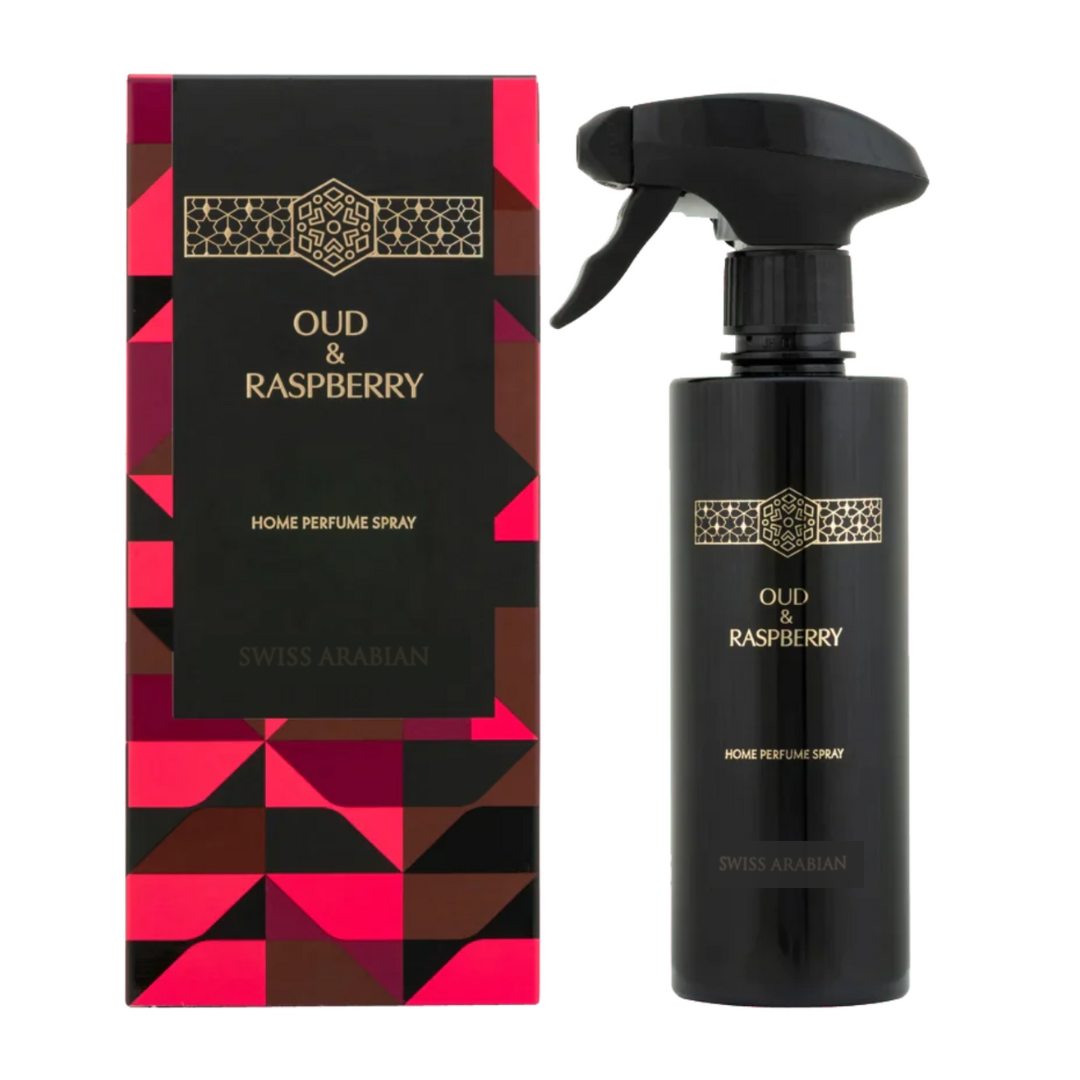 Oud & Raspberry Fragranced Water Based Room Spray by Swiss Arabian | 300ml
